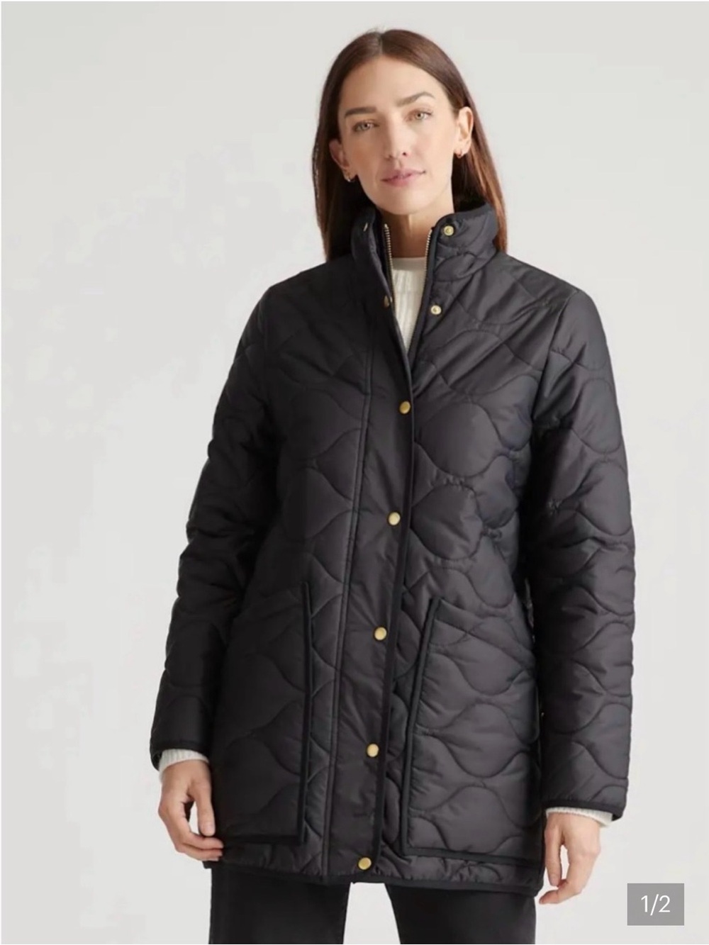 Quince Quilted Black Puffer Women's Jacket - XS